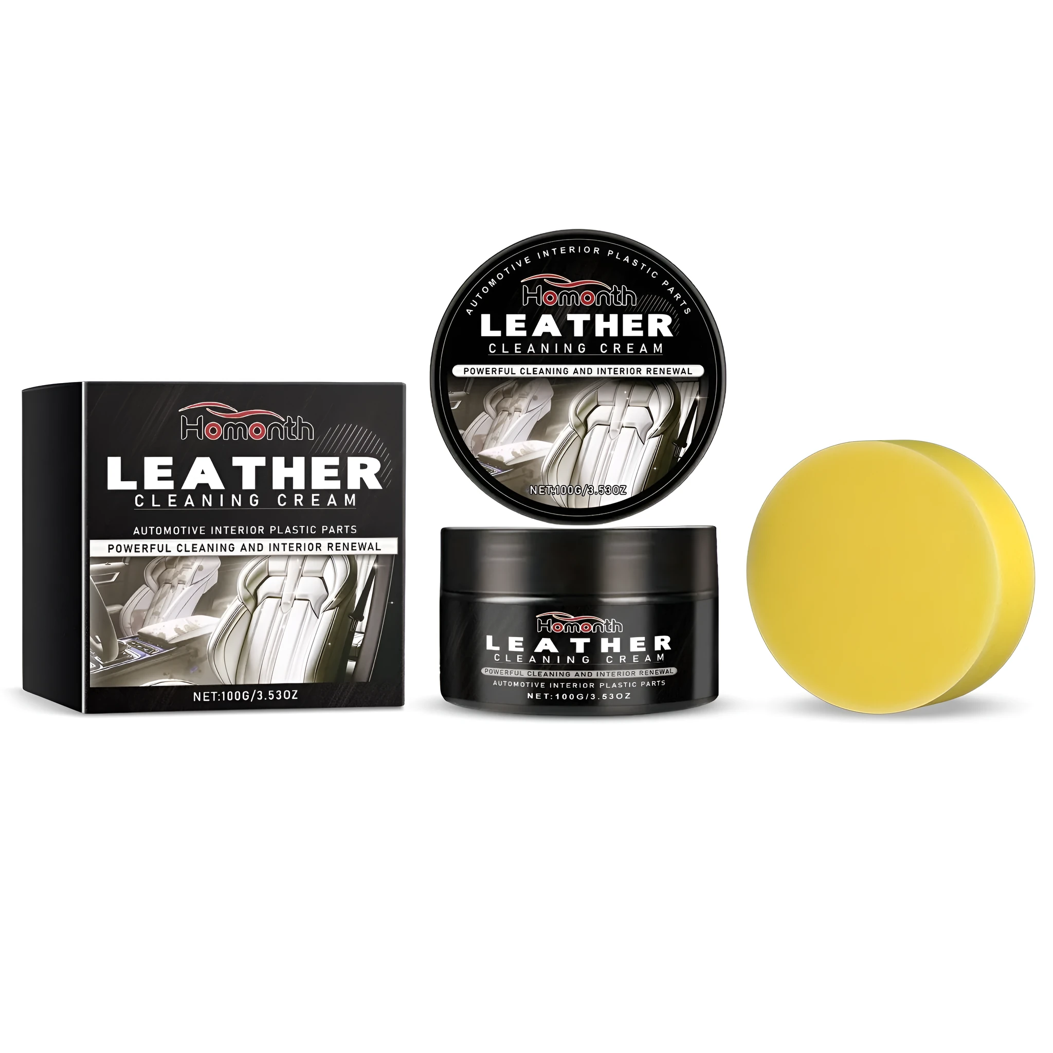 100g leather cleaning cream bottle with cleaning sponge for furniture and accessories