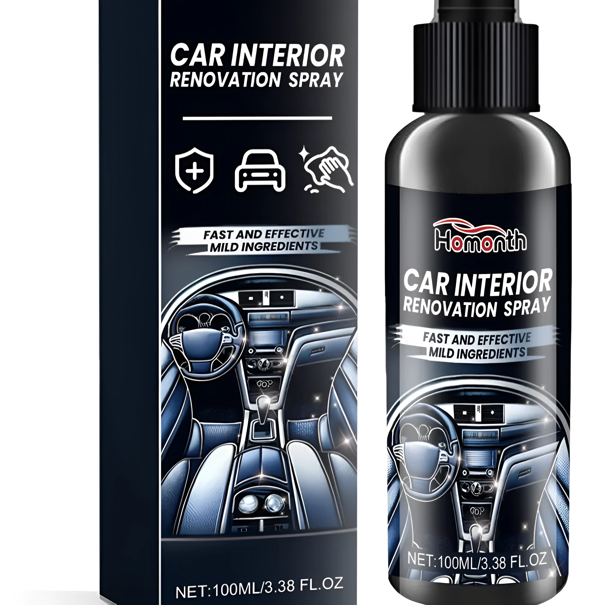 350ml car interior renovation spray can for dashboard and plastic trim restoration