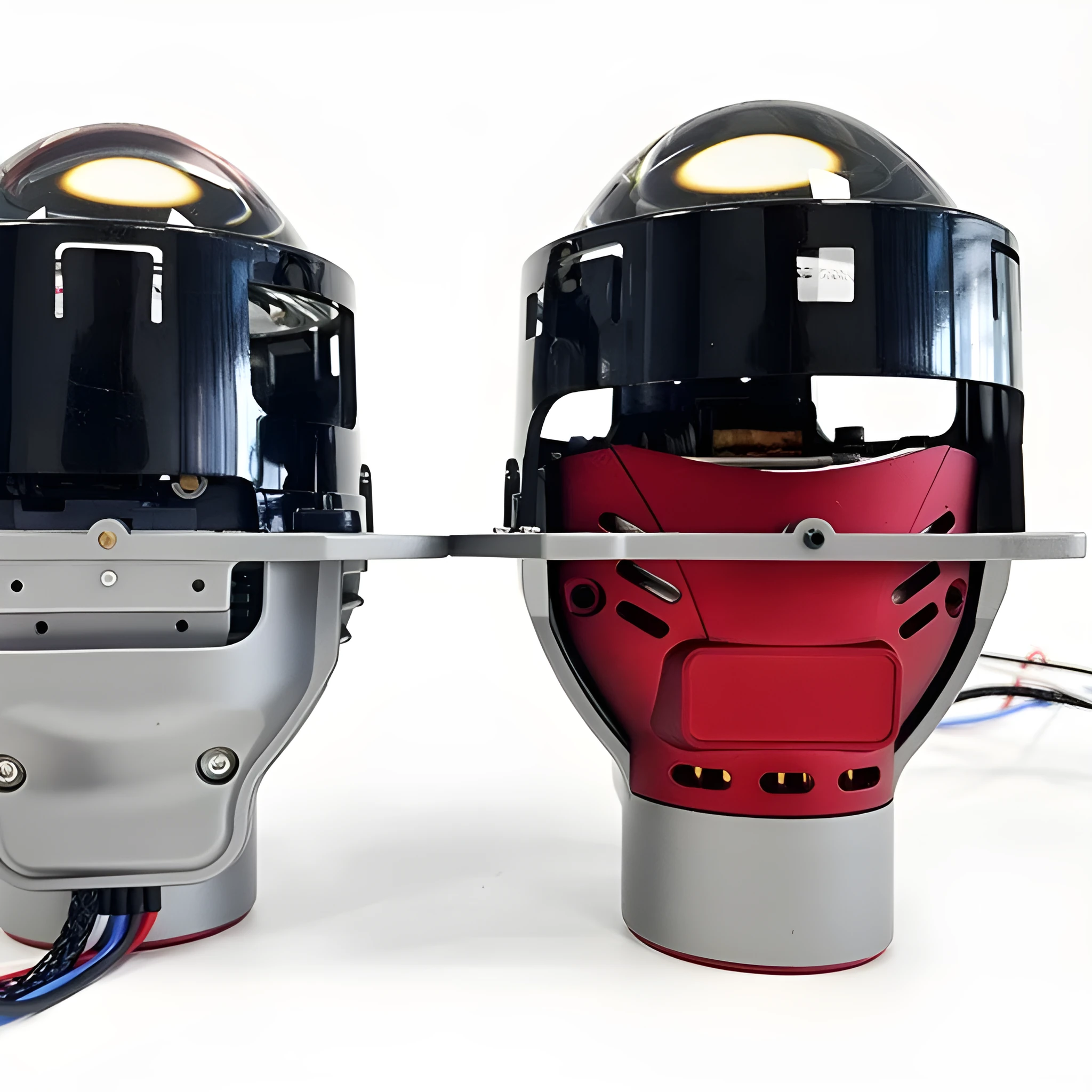 Single intelligent follow-up steering headlight unit with aluminium housing and glass lens