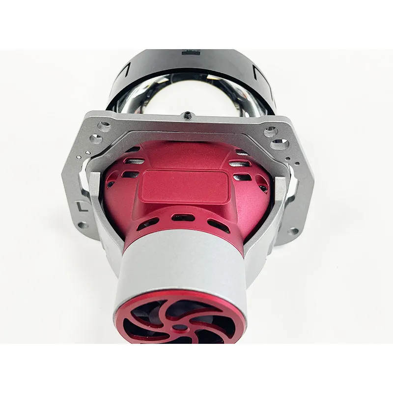 Single intelligent follow-up steering headlight unit with aluminium housing and glass lens