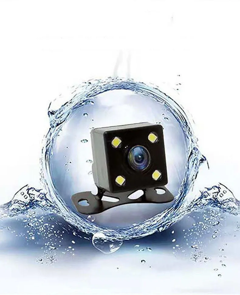 Black triple-lens HD 1080P car dash camera with touch screen
