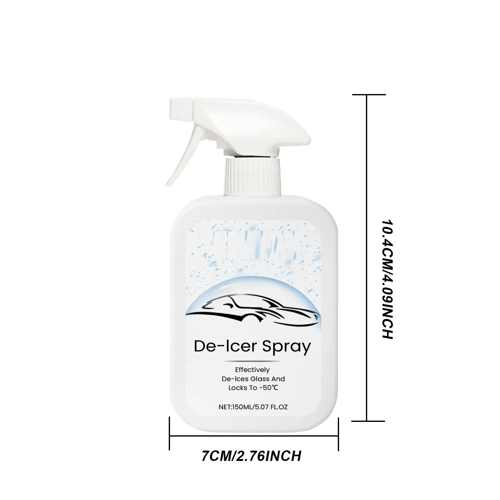 150ml car windscreen defrosting and anti-icing liquid bottle with spray applicator