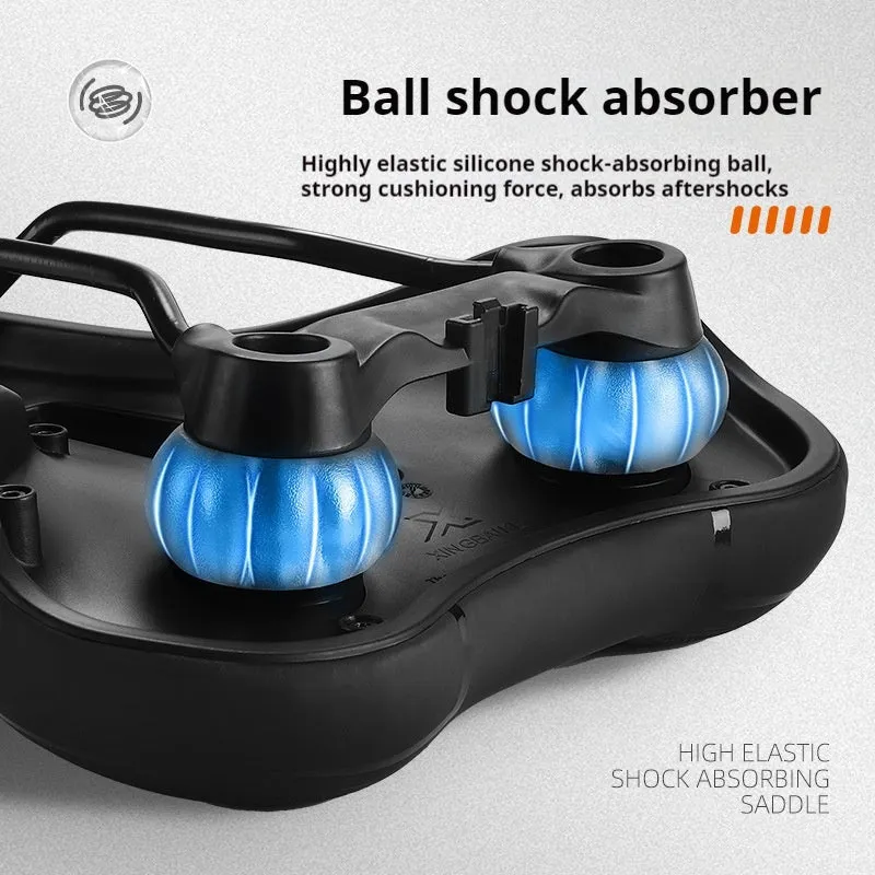 Bicycle saddle with high elastic sponge padding and leather construction in black colour