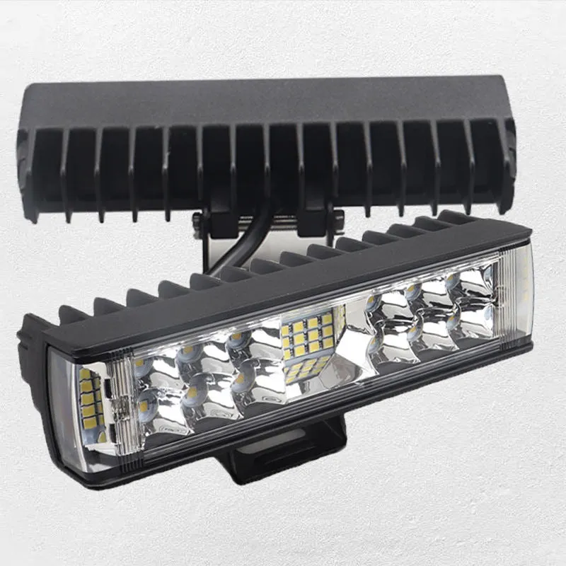 Black aluminium LED strip work light with straight line shape measuring 153mm
