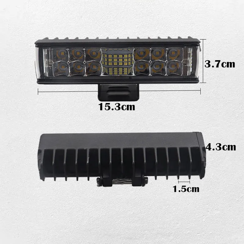 Black aluminium LED strip work light with straight line shape measuring 153mm