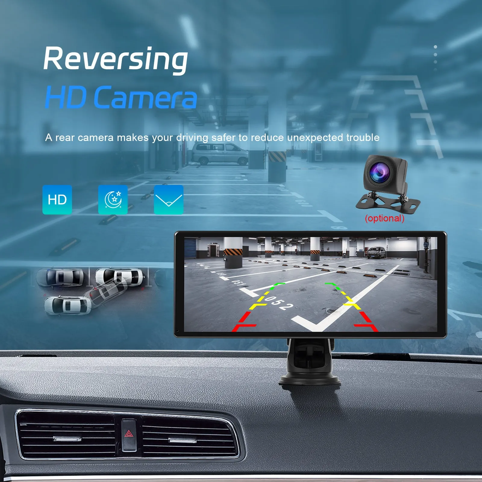 Android car stereo with 11.3-inch touchscreen display mounted in vehicle dashboard