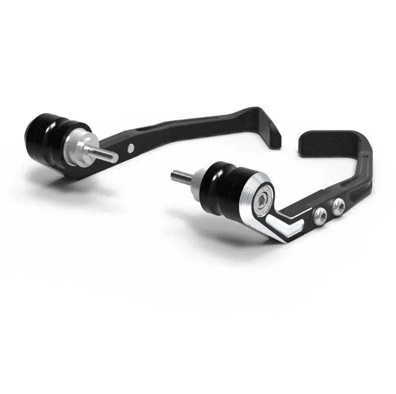 CNC machined black and grey bow protection pads for Honda CBR650 motorcycle brake horn guard.