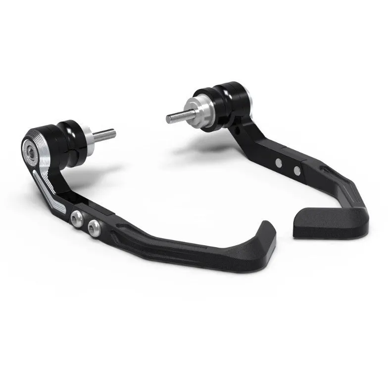CNC machined black and grey bow protection pads for Honda CBR650 motorcycle brake horn guard.
