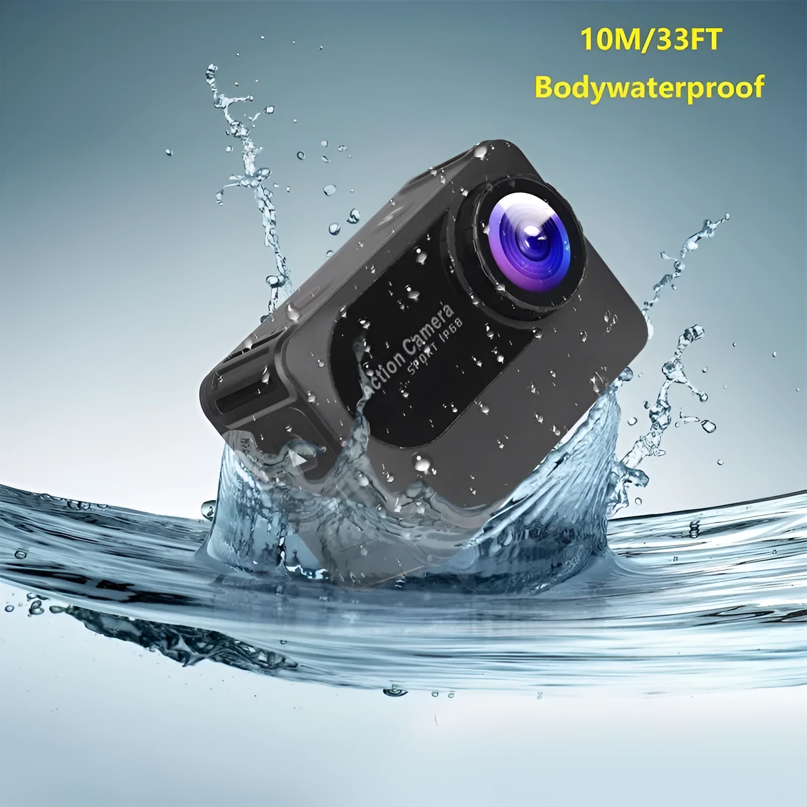 Black outdoor sports camera tachograph with 170 degree wide angle lens