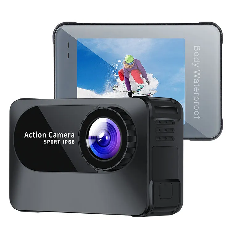 Black outdoor sports camera tachograph with 170 degree wide angle lens