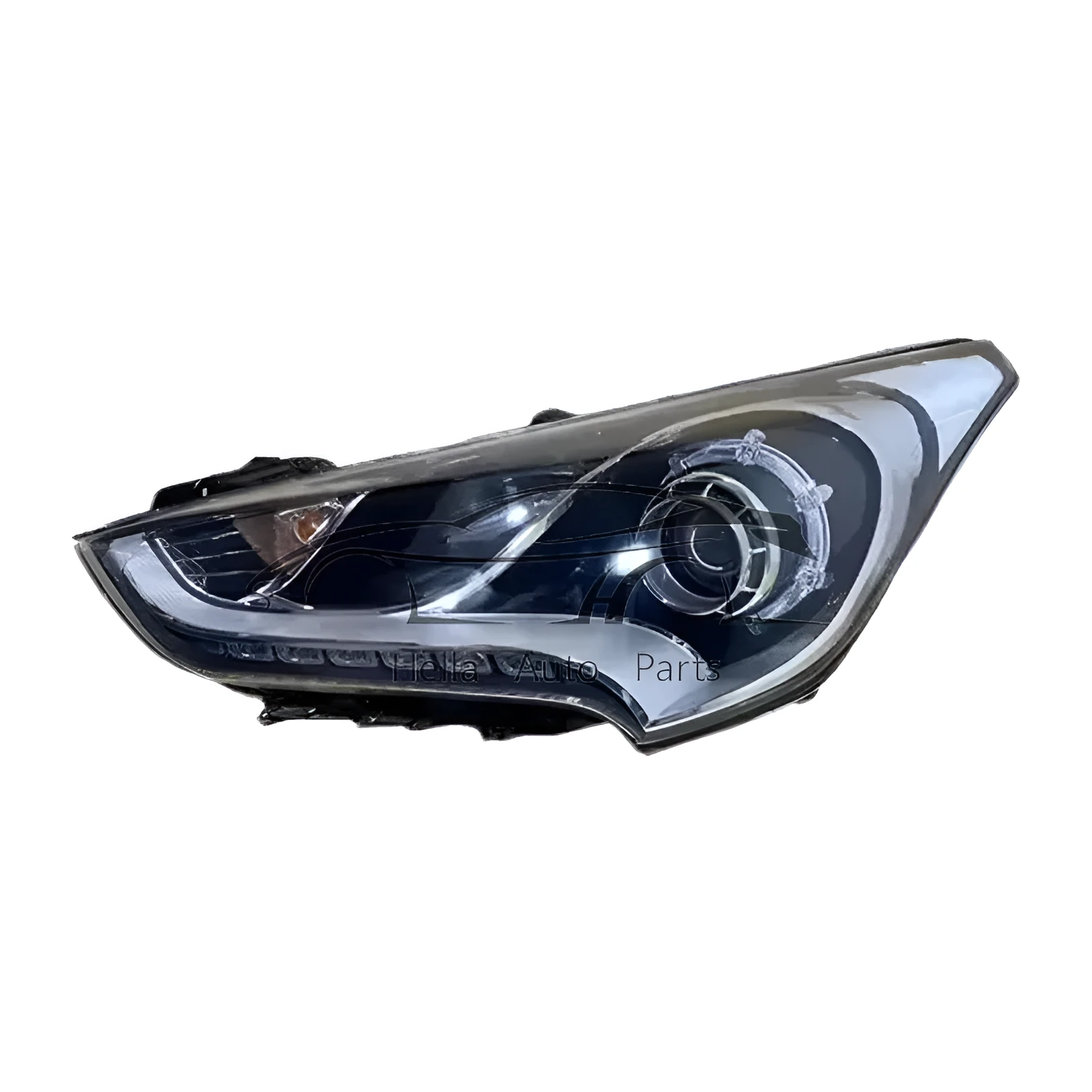 Black ABS plastic car headlight assembly for Hyundai Veloster, model 92101-2V500.