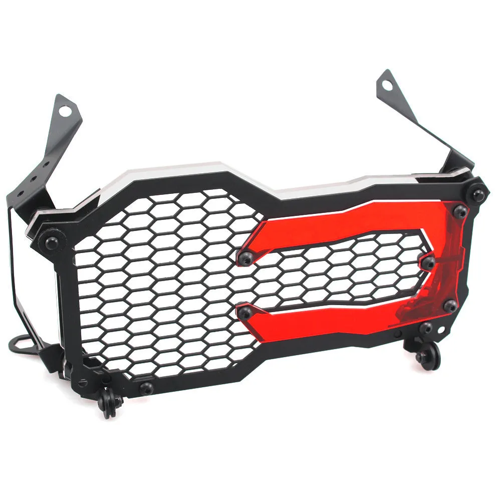 BMW motorcycle headlight protective cover in a choice of colours, shown next to a GS model.