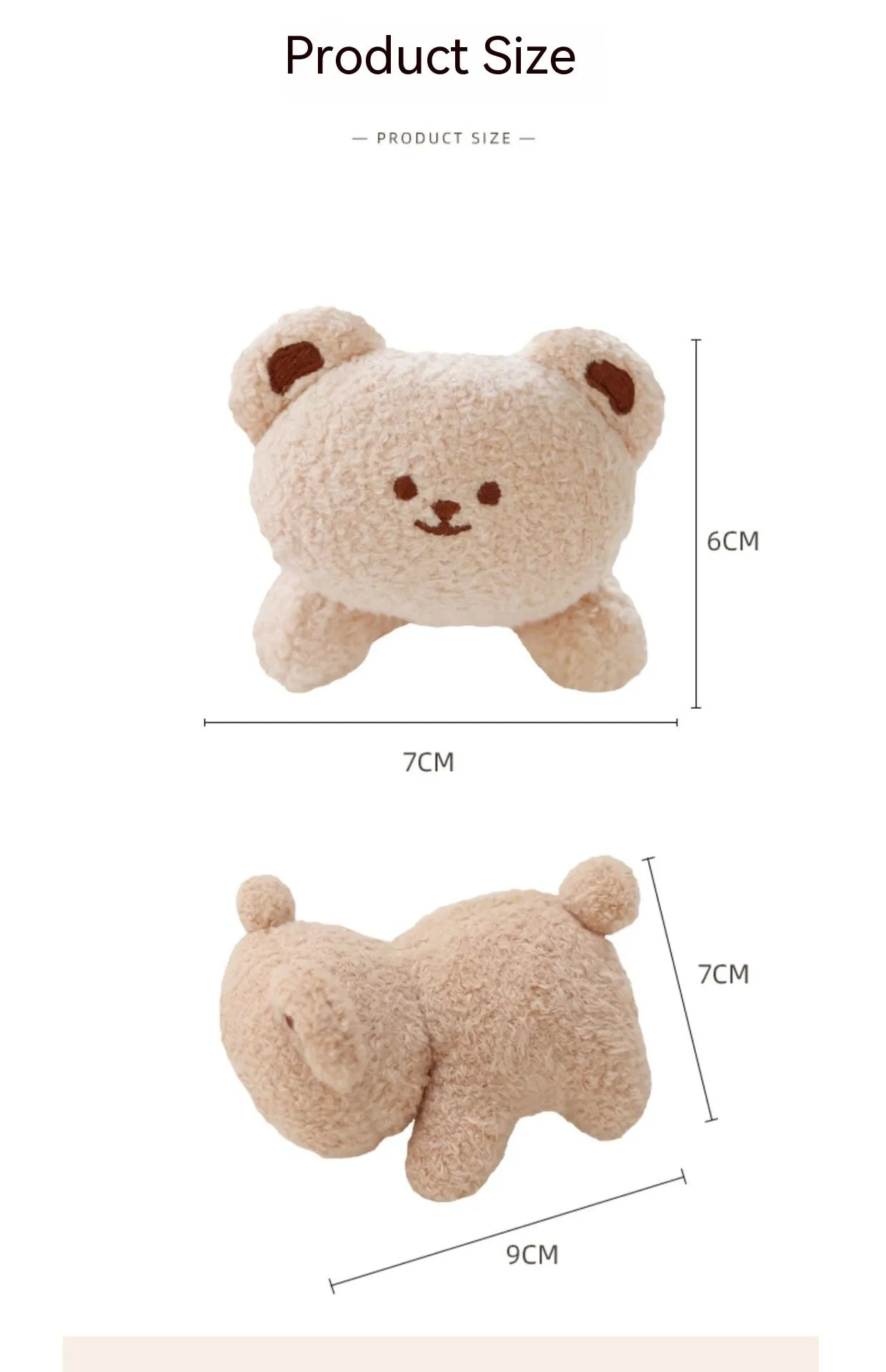 Soft fabric plush doll decoration for car centre console in bear or rabbit cartoon design