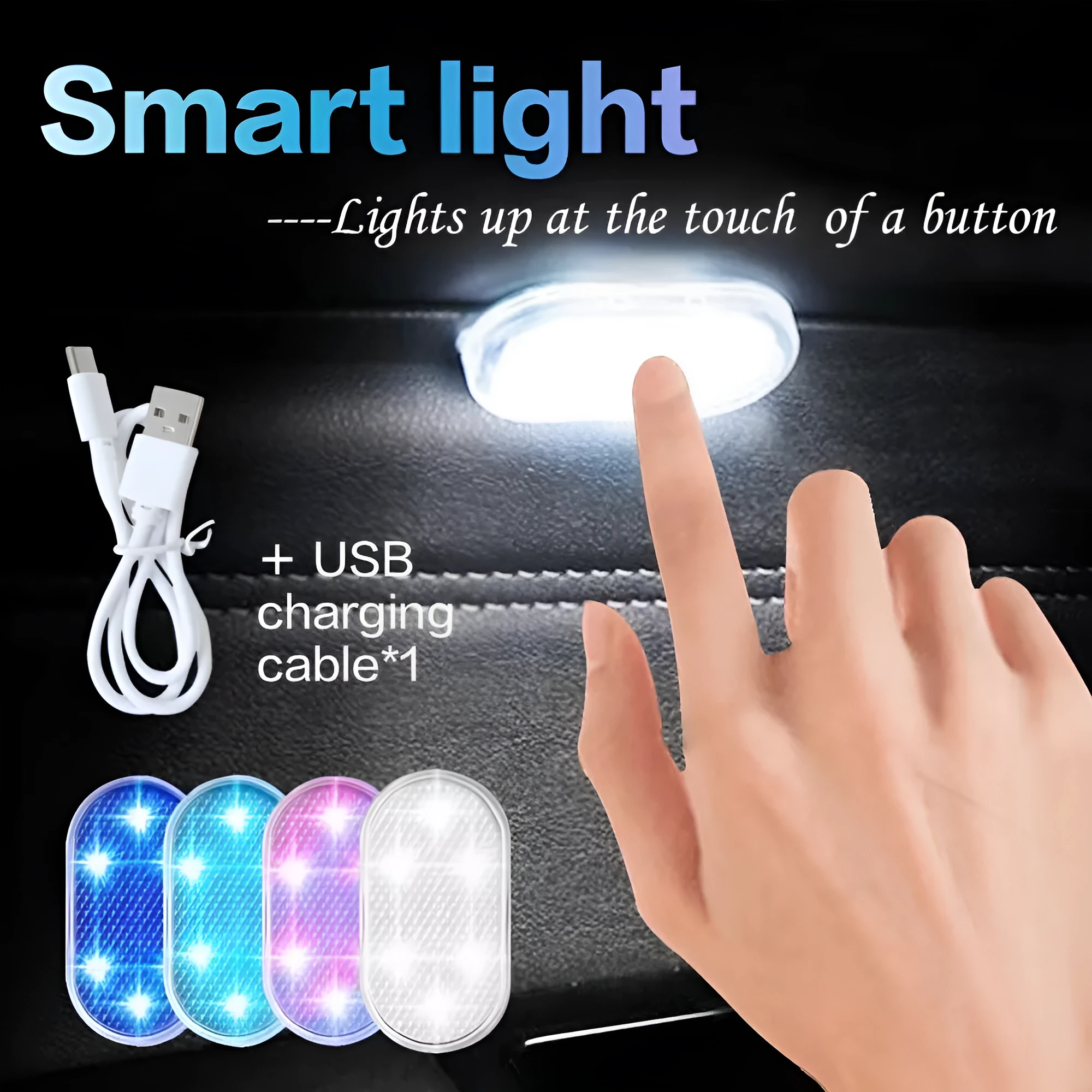 Touch control LED car interior atmosphere lighting unit with multiple colour options