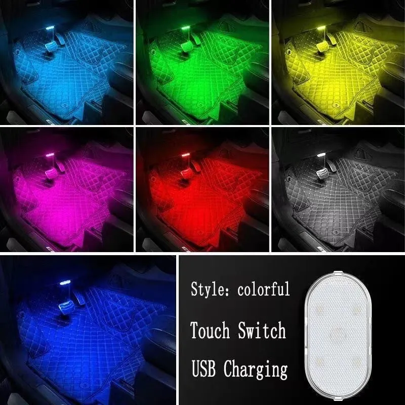 Touch control LED car interior atmosphere lighting unit with multiple colour options
