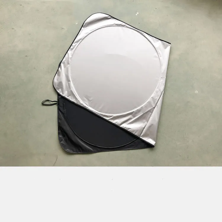Silver tape car sunshade measuring 190x90cm with storage bag for universal vehicle fit
