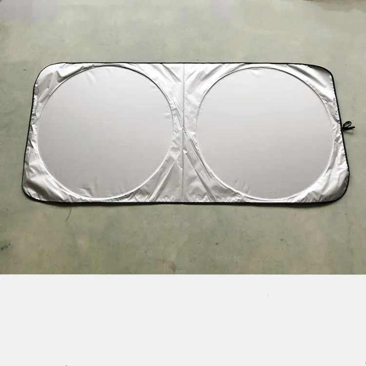 Silver tape car sunshade measuring 190x90cm with storage bag for universal vehicle fit