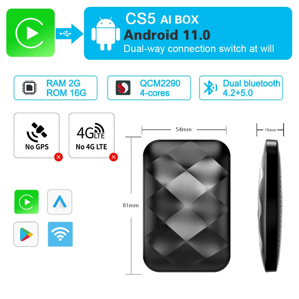 Original Car CarPlay Upgrade Android Smart Box unit with compact dimensions
