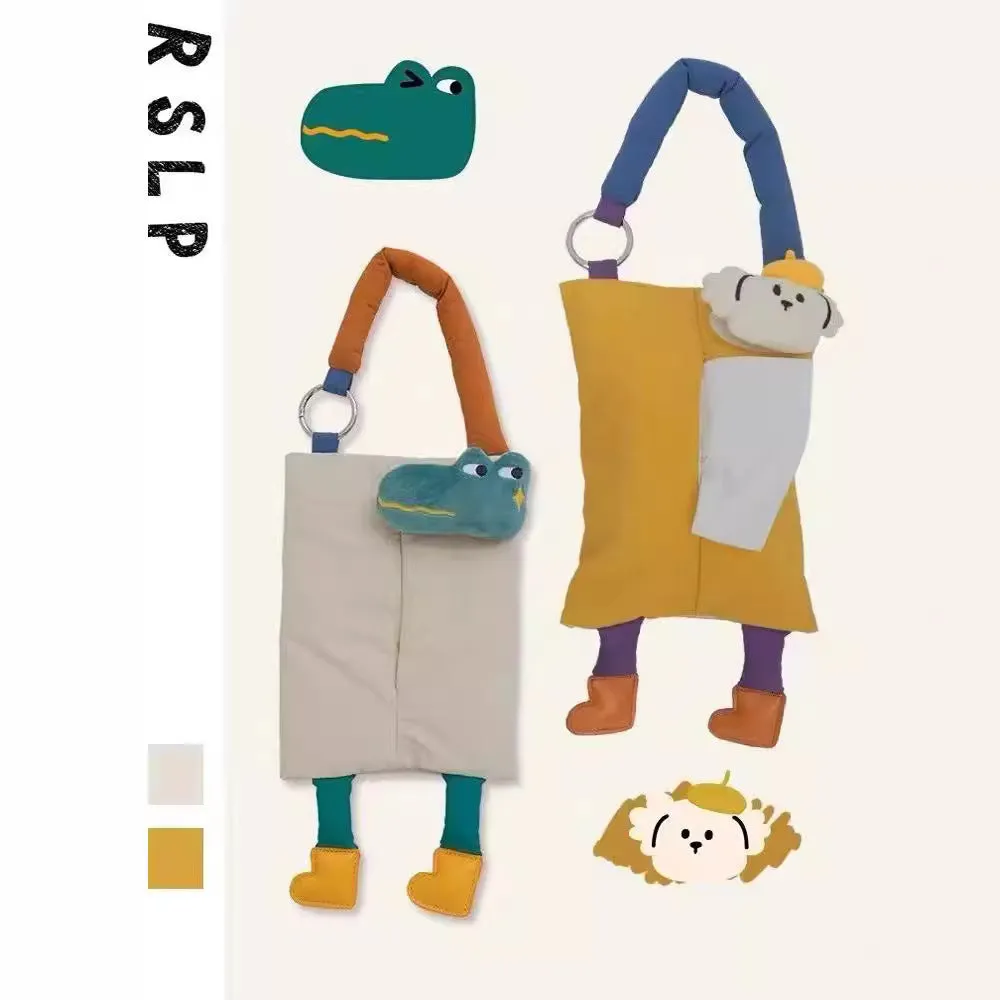 Plush hanging tissue bag for car interiors in 25x19cm size