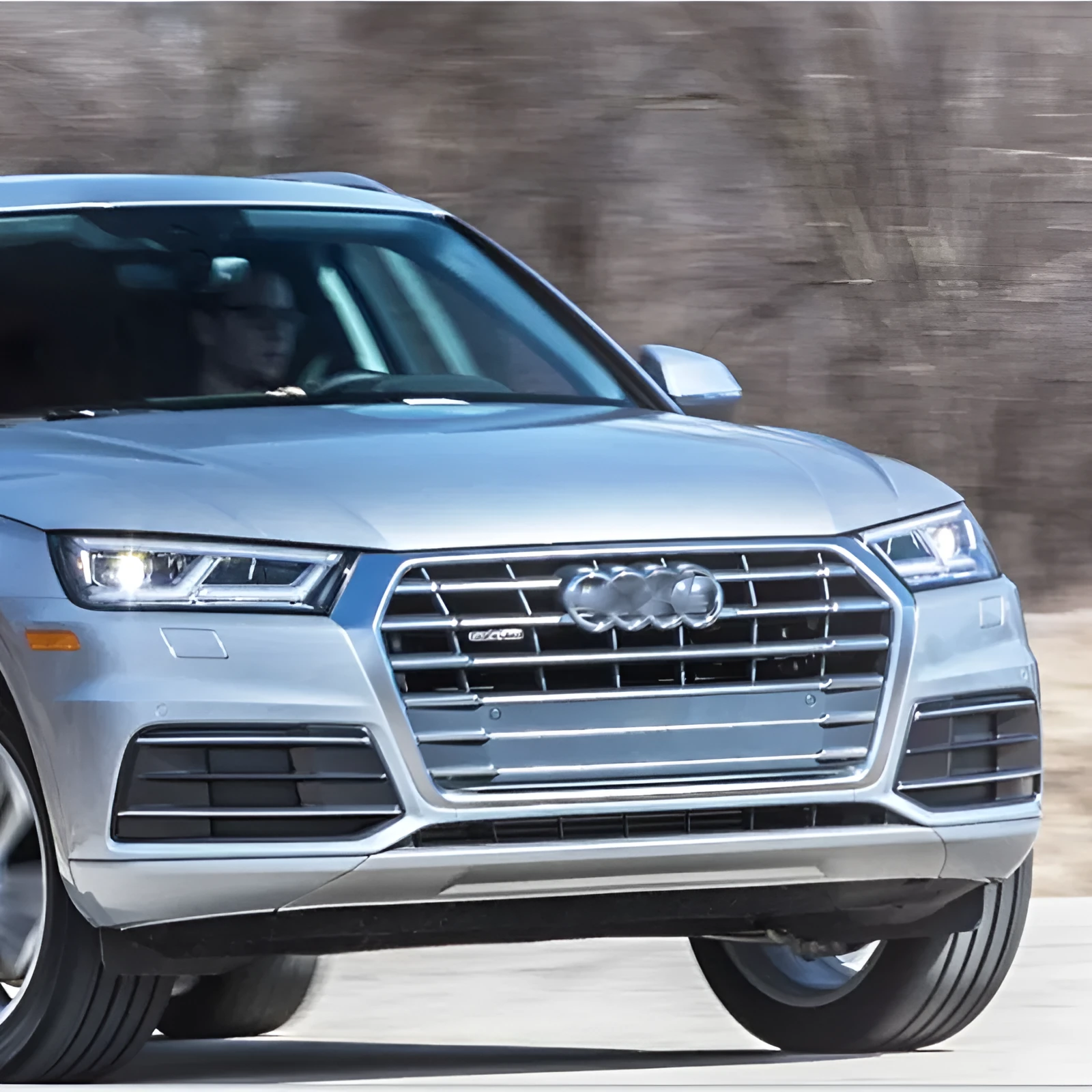 Audi Q5 2018-2022 replacement front bumper lower grille and fog light frame in black ABS plastic