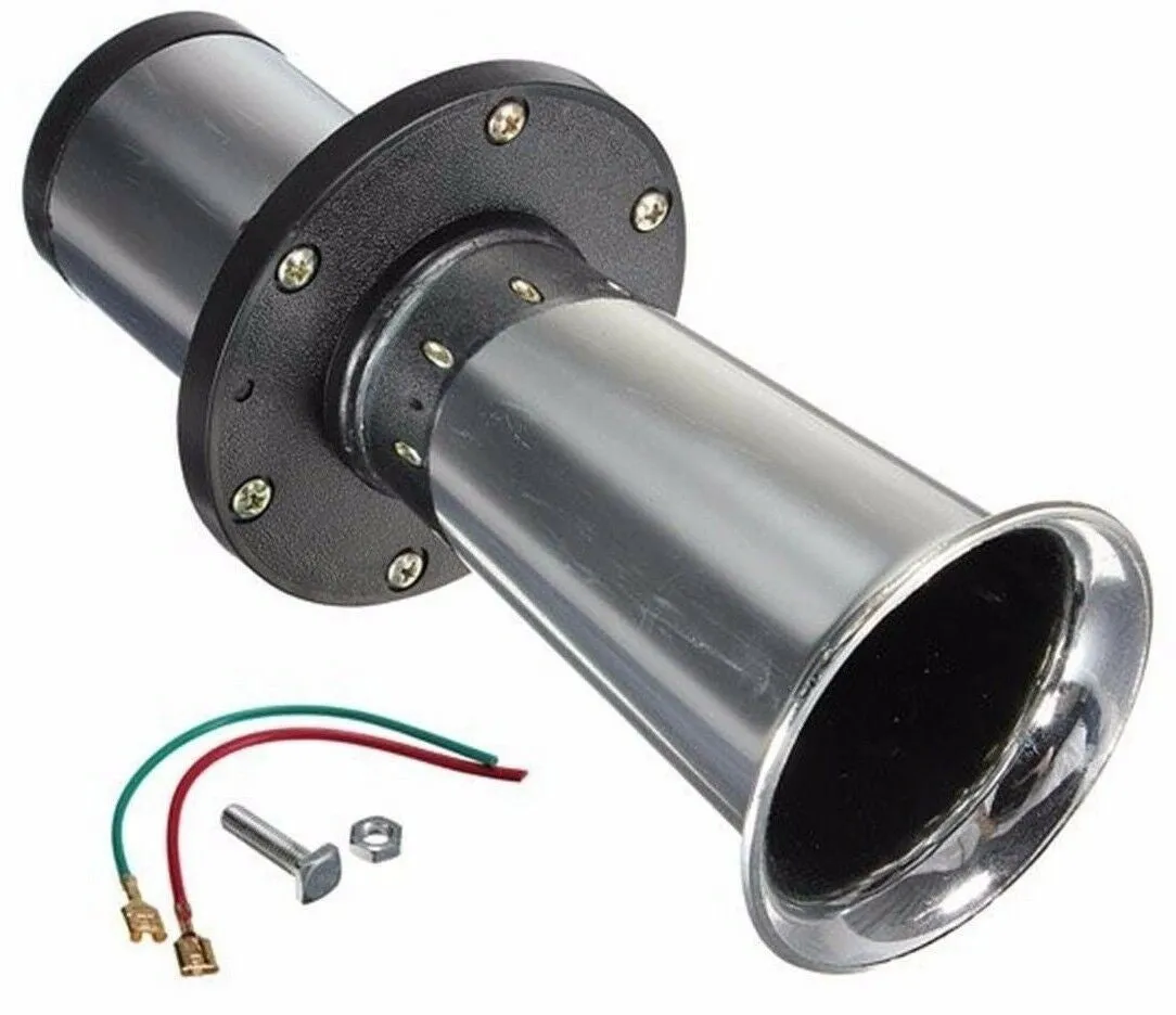 Silver 12v black modified car horn for universal vehicle installation