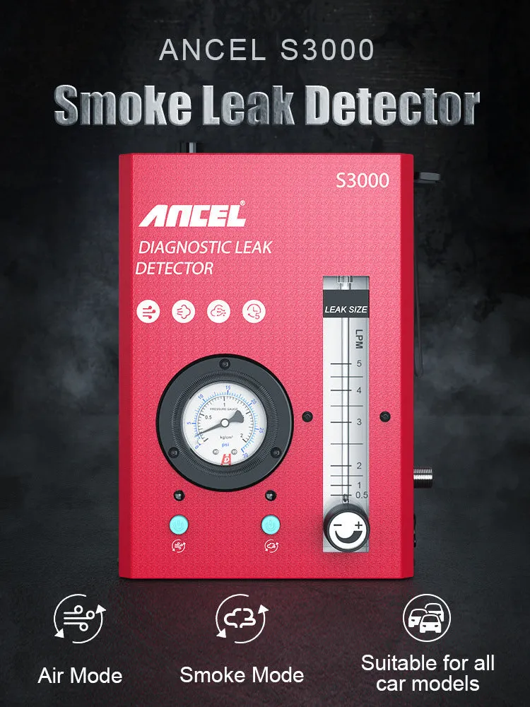 S3000 car smoke detector vacuum leak tool for automotive diagnostics with 12V power supply