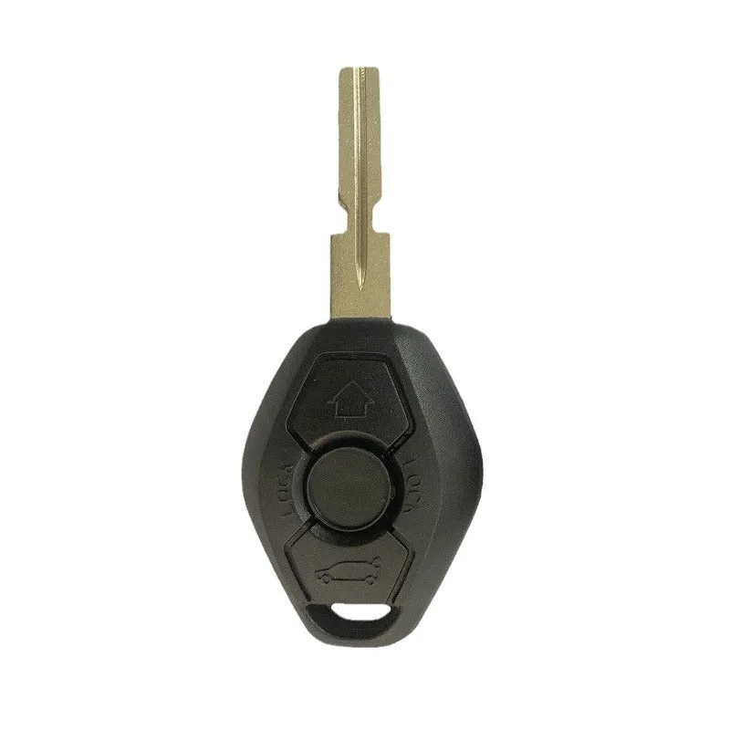 BMW EWS three-button straight remote key with ID44 transponder chip and HU58 blade.