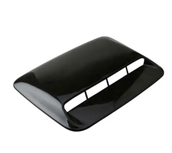 ABS plastic car engine cover and side air vent decorative shroud set in black and carbon fibre finishes