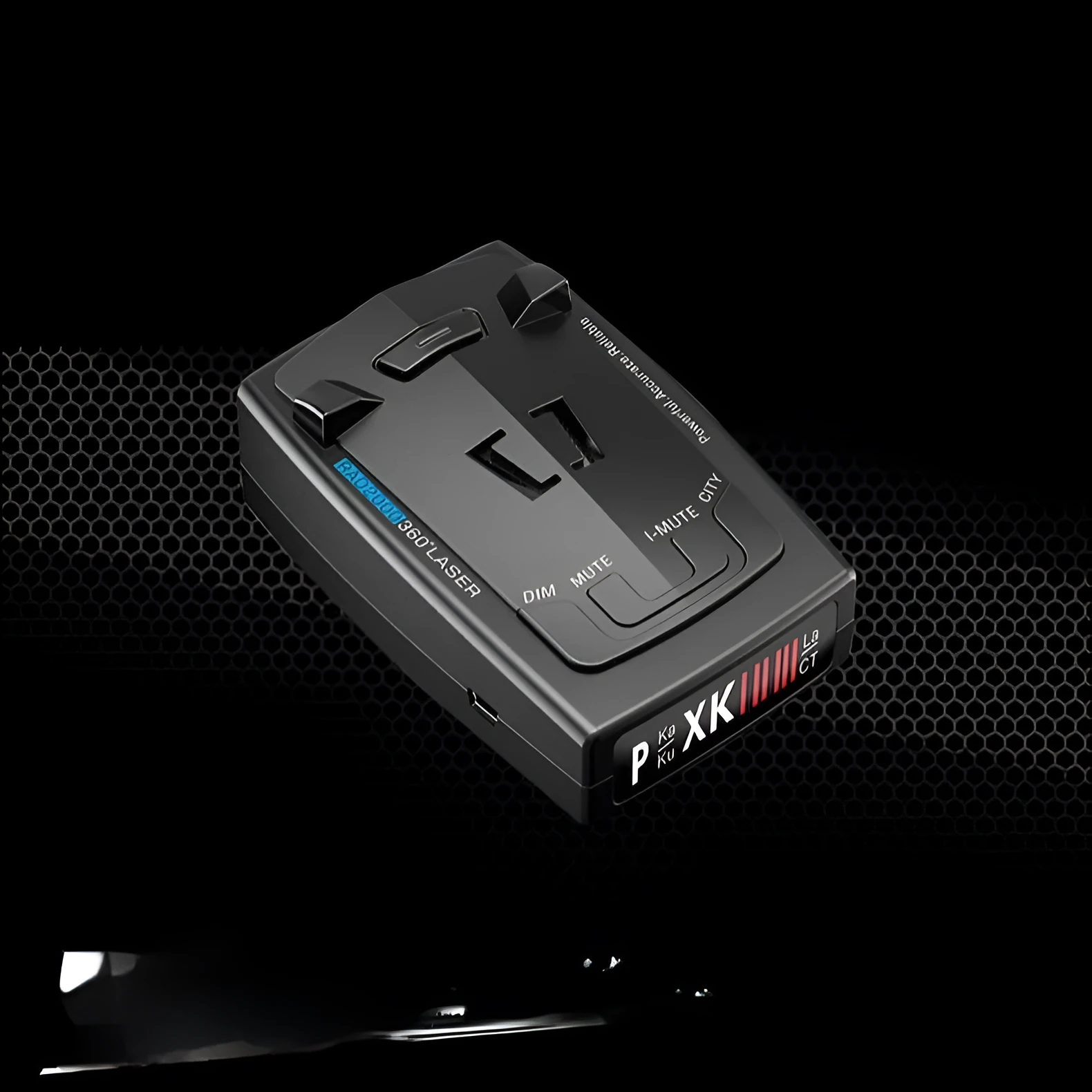 Laser velocimeter for car mobile speed measurement with compact 103mm x 65mm x 28mm dimensions