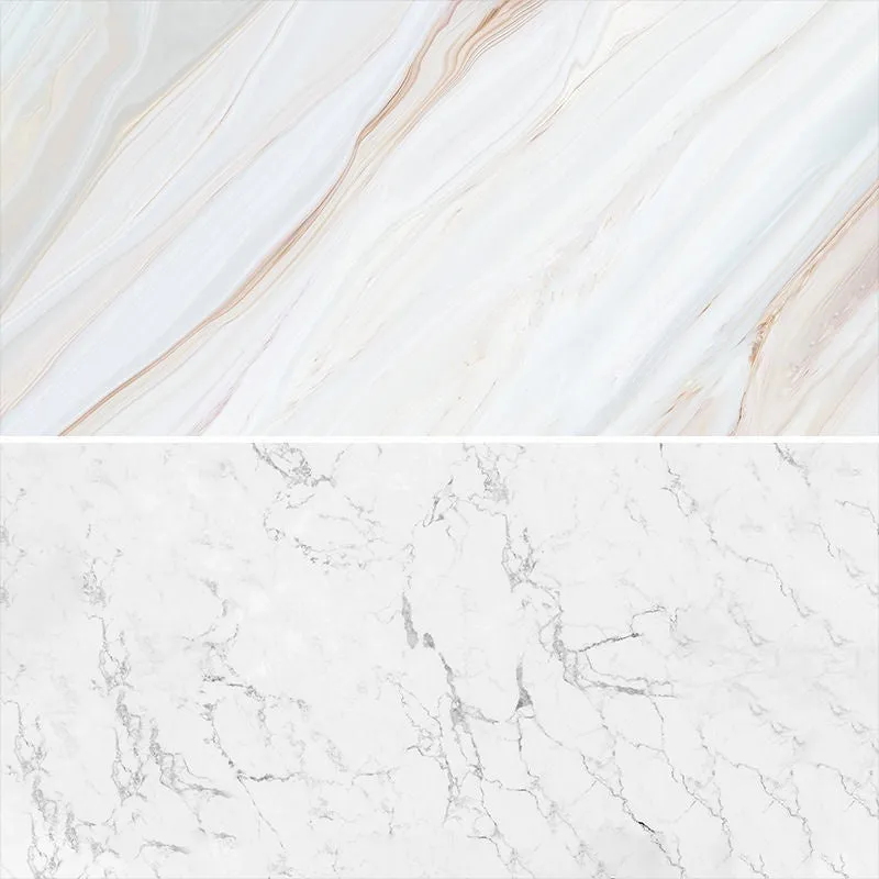 Double-sided marble texture photography background paper sheet showing two size options.