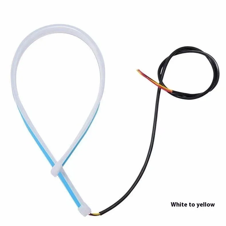 Motorcycle steering ambience light strip with running water colour-changing effect on handlebars