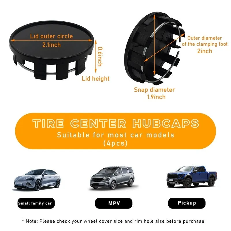 Black and silver 54mm plastic wheel hub cap for Japanese vehicles