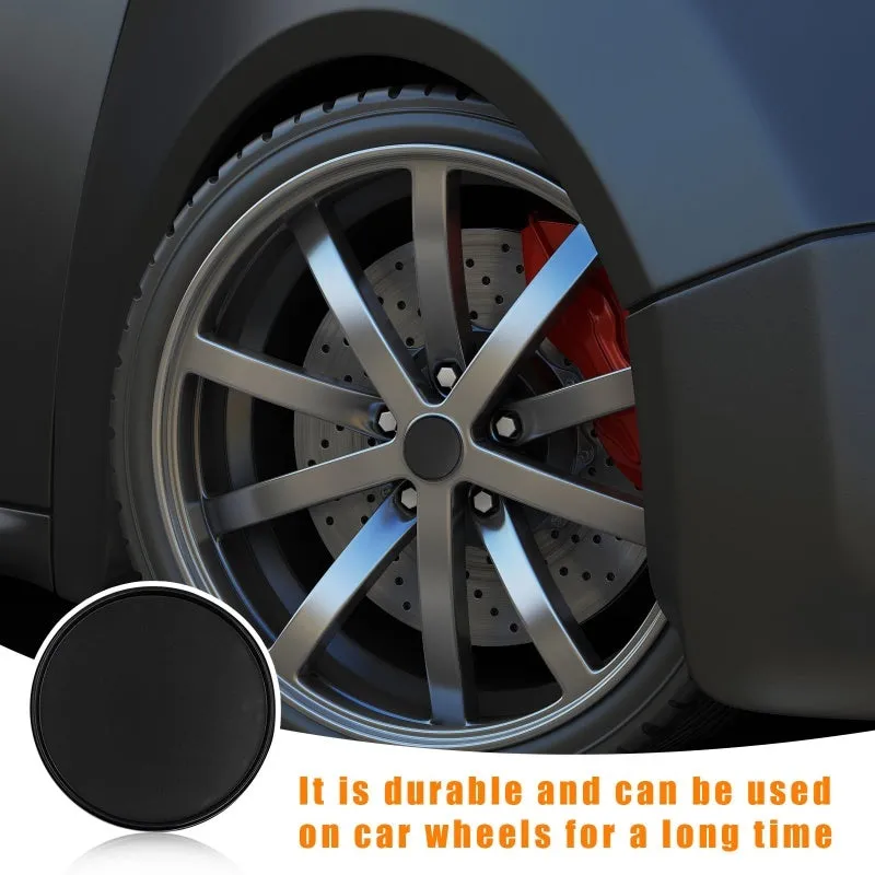 Black and silver 54mm plastic wheel hub cap for Japanese vehicles