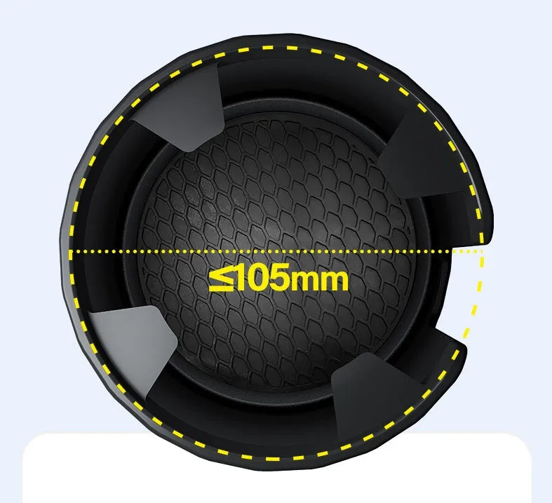 Matte black adjustable car cup holder expander for oversized bottles and large cups