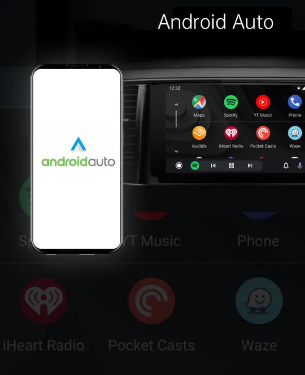 Black 2-in-1 wireless car adapter with aluminum alloy construction and USB connector