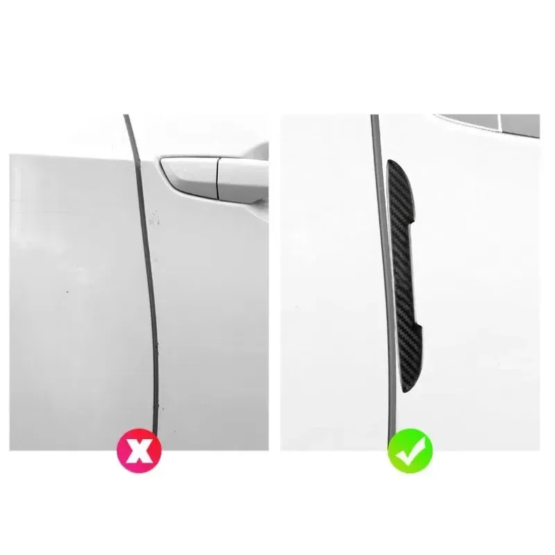 Black carbon fibre texture universal car door anti-collision protection strips