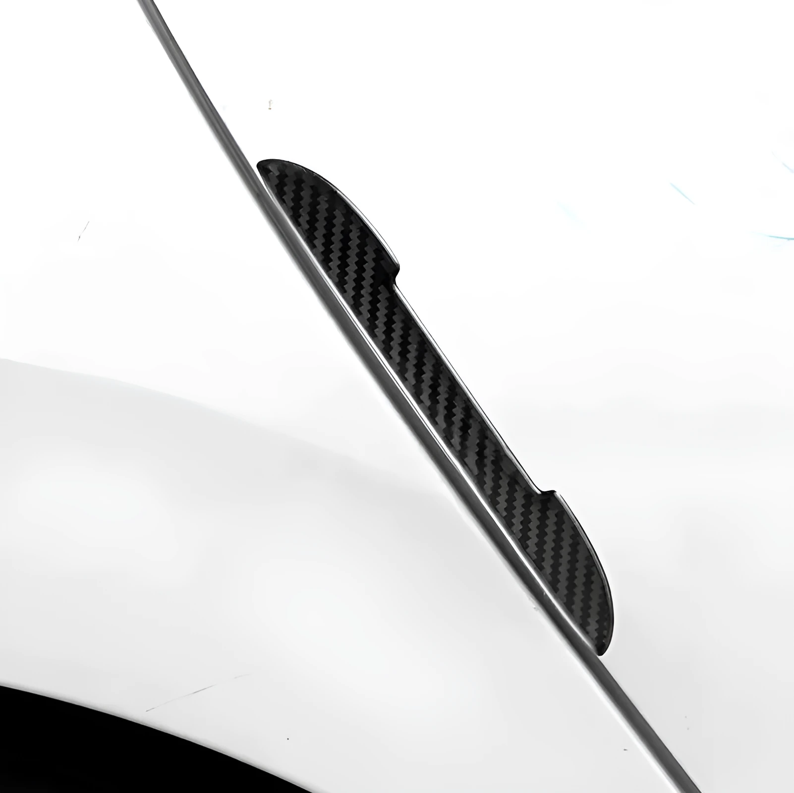 Black carbon fibre texture universal car door anti-collision protection strips