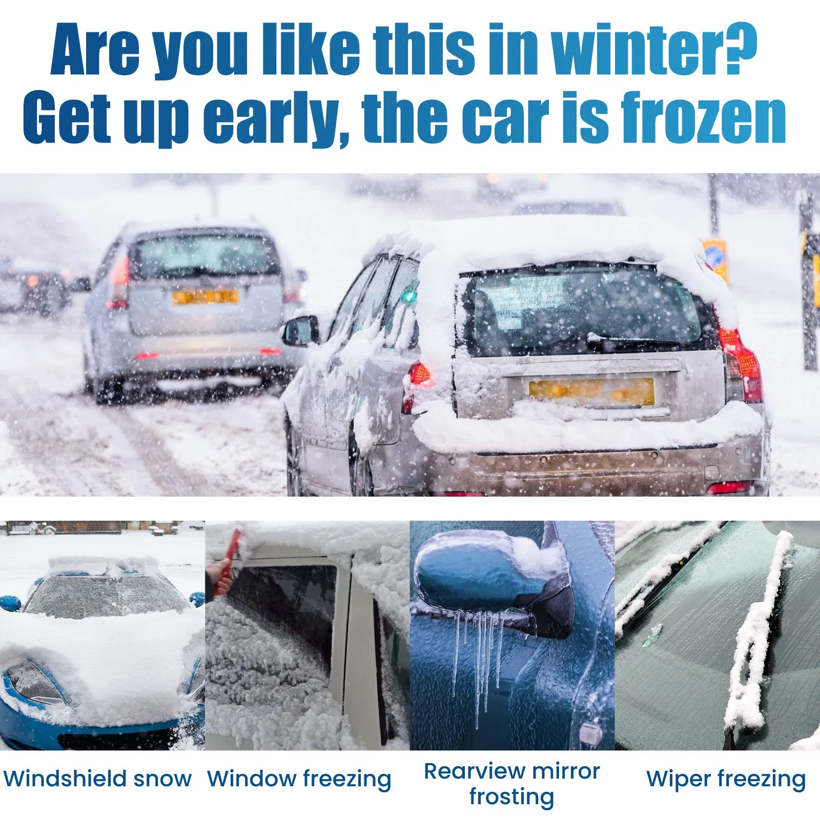 60ml winter car glass ice melting spray bottle with cloth scraper for windscreen defrosting