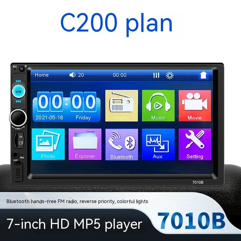 7-inch Bluetooth car player with LCD screen for vehicle audio upgrade with hands-free calling