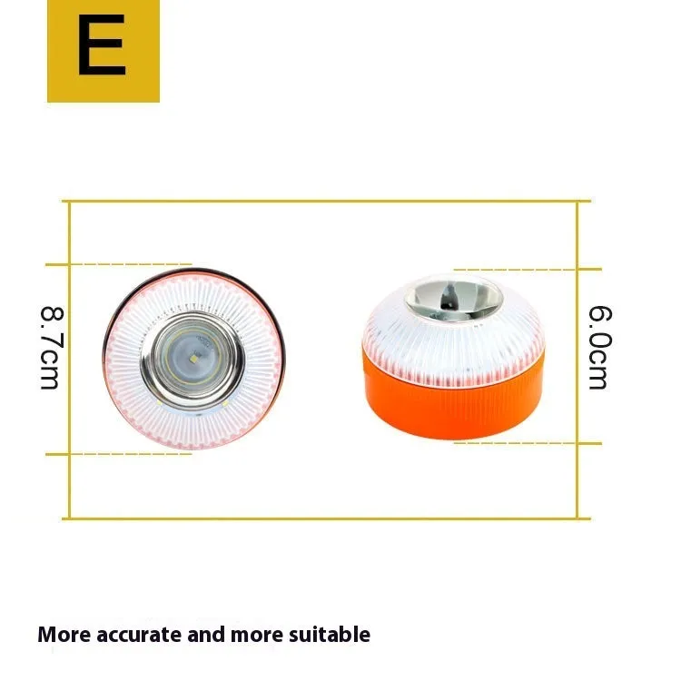 V16 portable LED emergency warning light with magnetic base, shown in red and white colour combination.