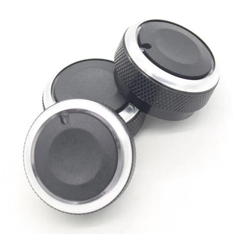Three black aluminium alloy air conditioning rotary knobs for Chevrolet Lefeng and Lechi dashboard