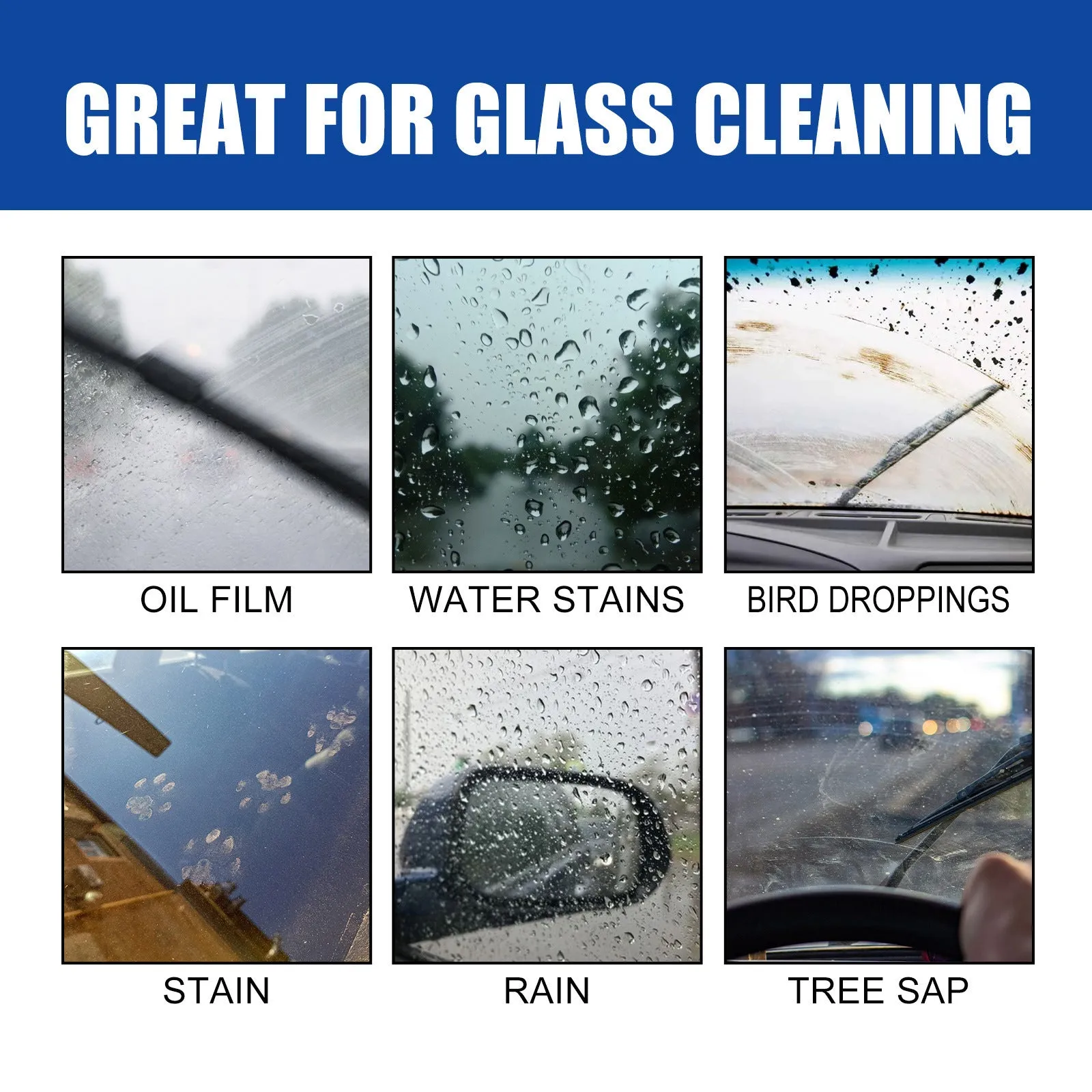 120ml car window glass oil film remover spray bottle with separate cleaning sponge