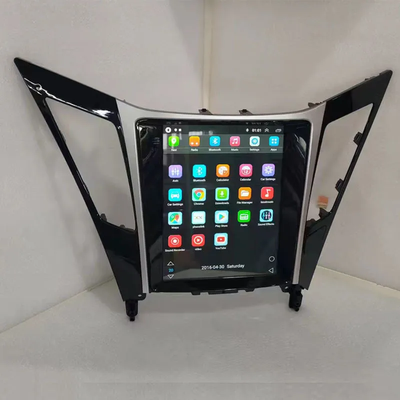 Vertical 9.7-inch Android car stereo touchscreen for 2008 Hyundai Sonata dashboard