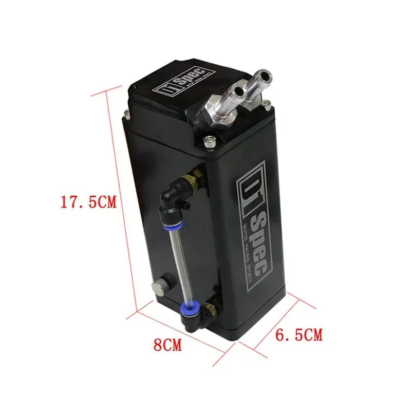 Metal car engine oil catch tank in red, blue, black, and silver colour options for modified vehicles.