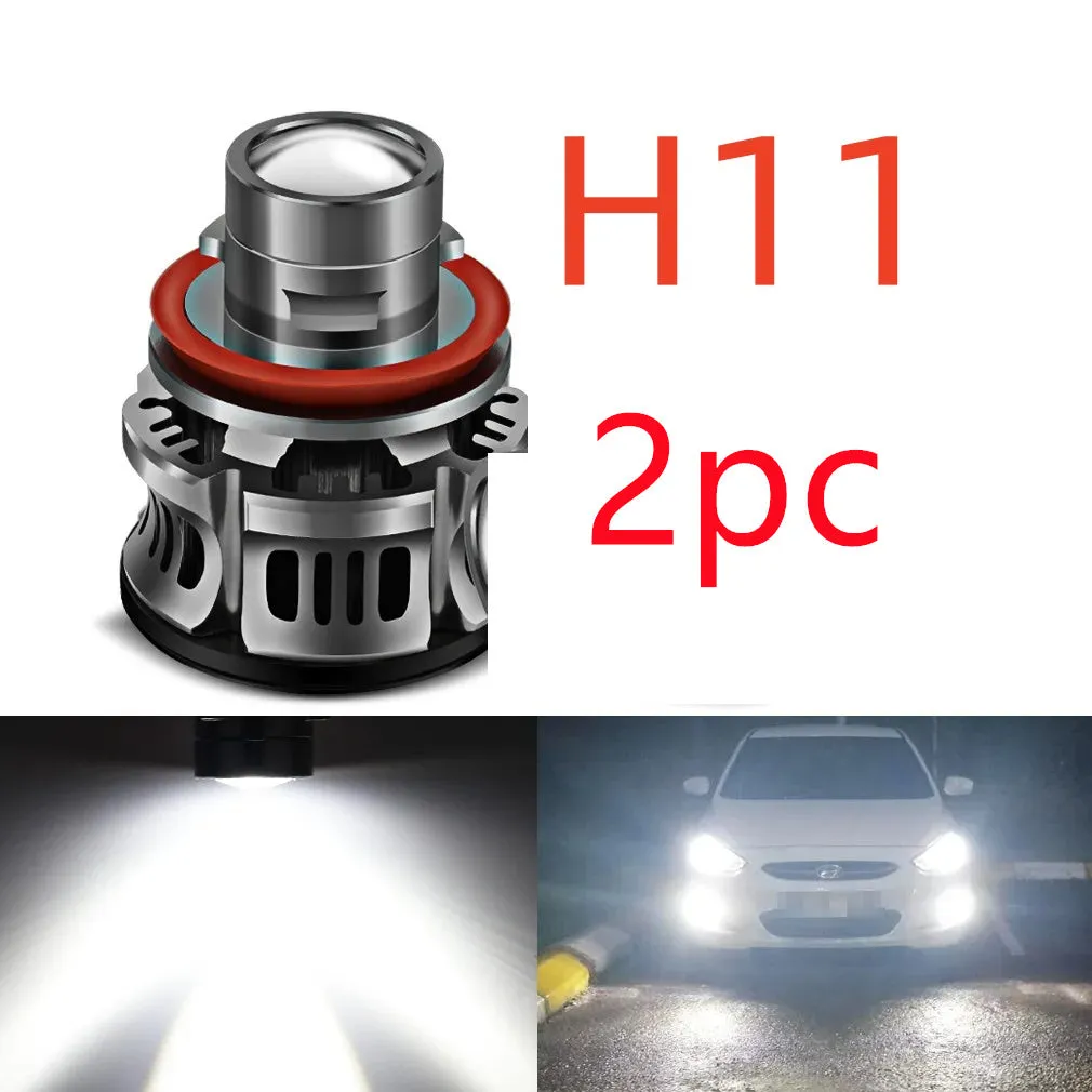 36W H11 LED car headlight bulb with aviation aluminium housing on a white background.