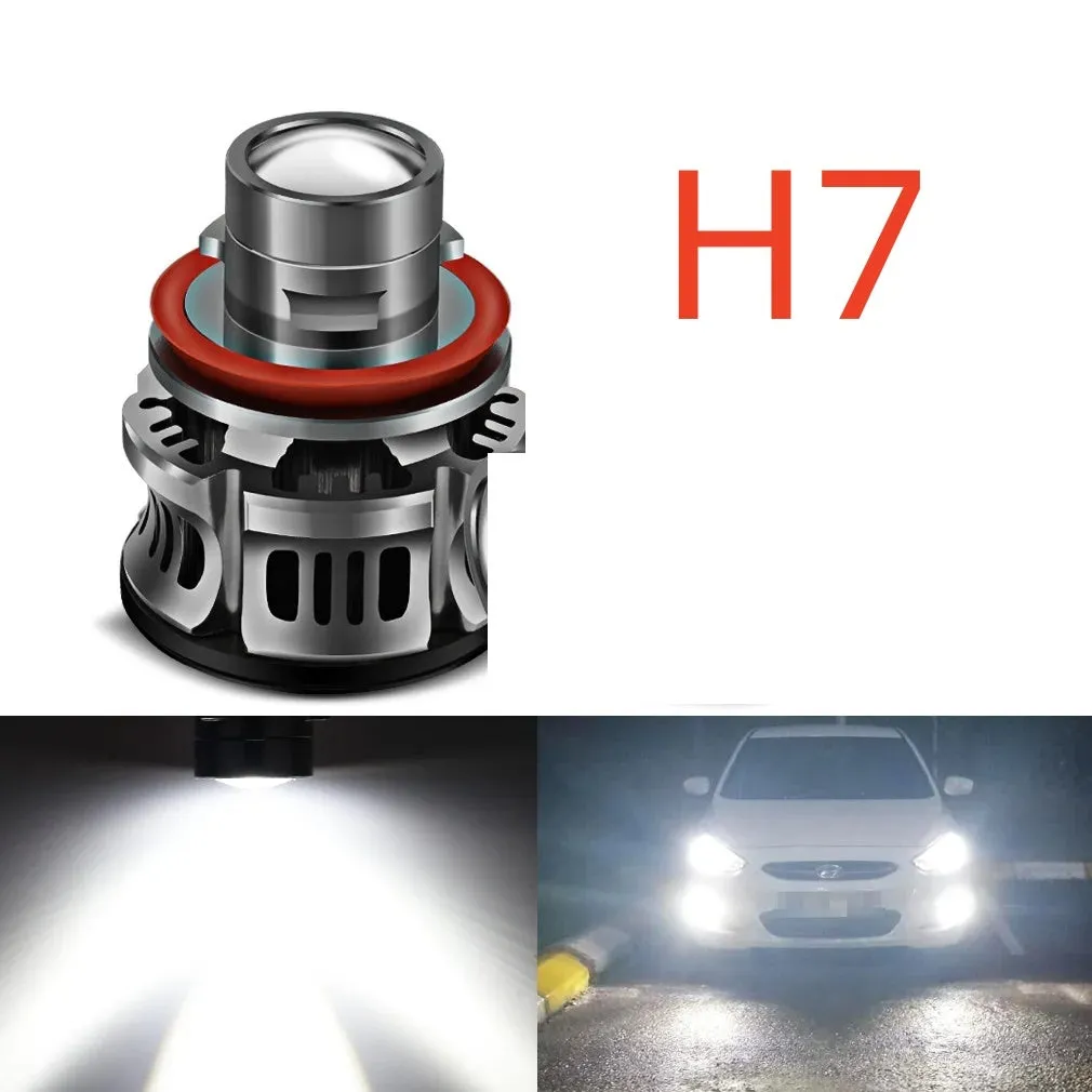 36W H11 LED car headlight bulb with aviation aluminium housing on a white background.