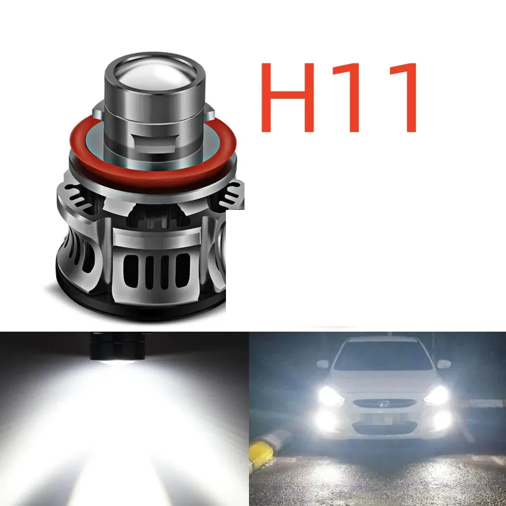 36W H11 LED car headlight bulb with aviation aluminium housing on a white background.