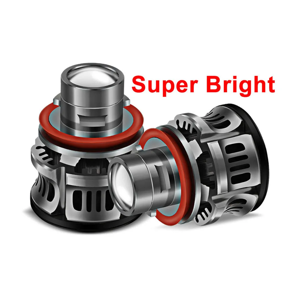 36W H11 LED car headlight bulb with aviation aluminium housing on a white background.