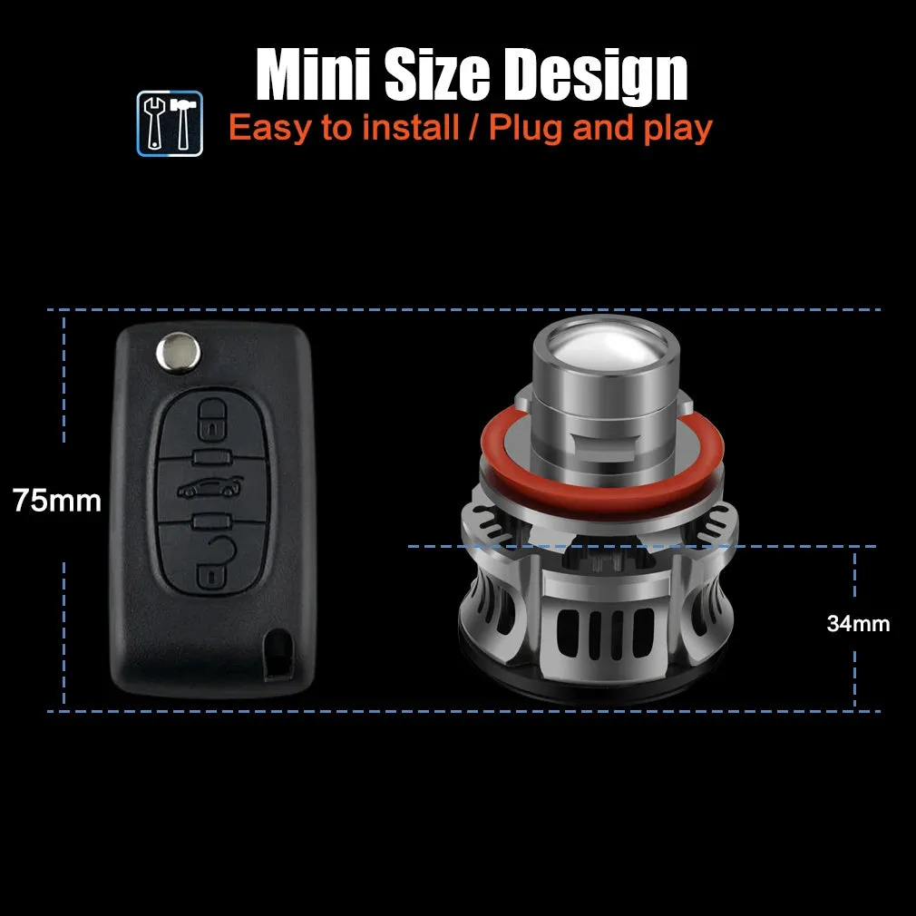 36W H11 LED car headlight bulb with aviation aluminium housing on a white background.