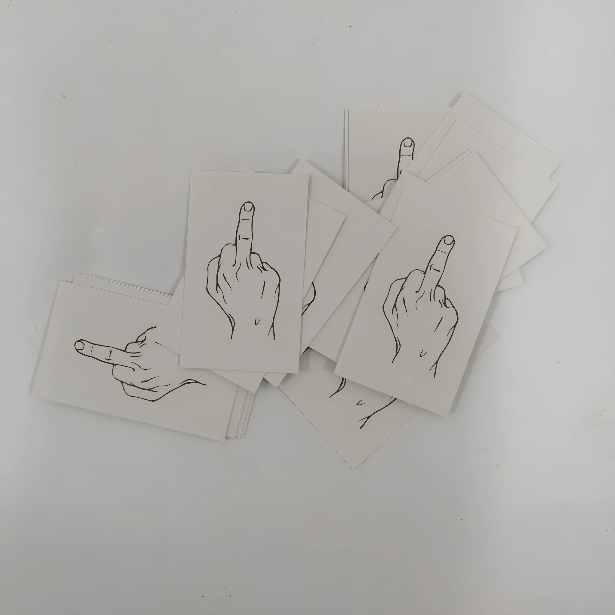 Illegal parking reminder card with middle finger design for vehicle windscreen placement